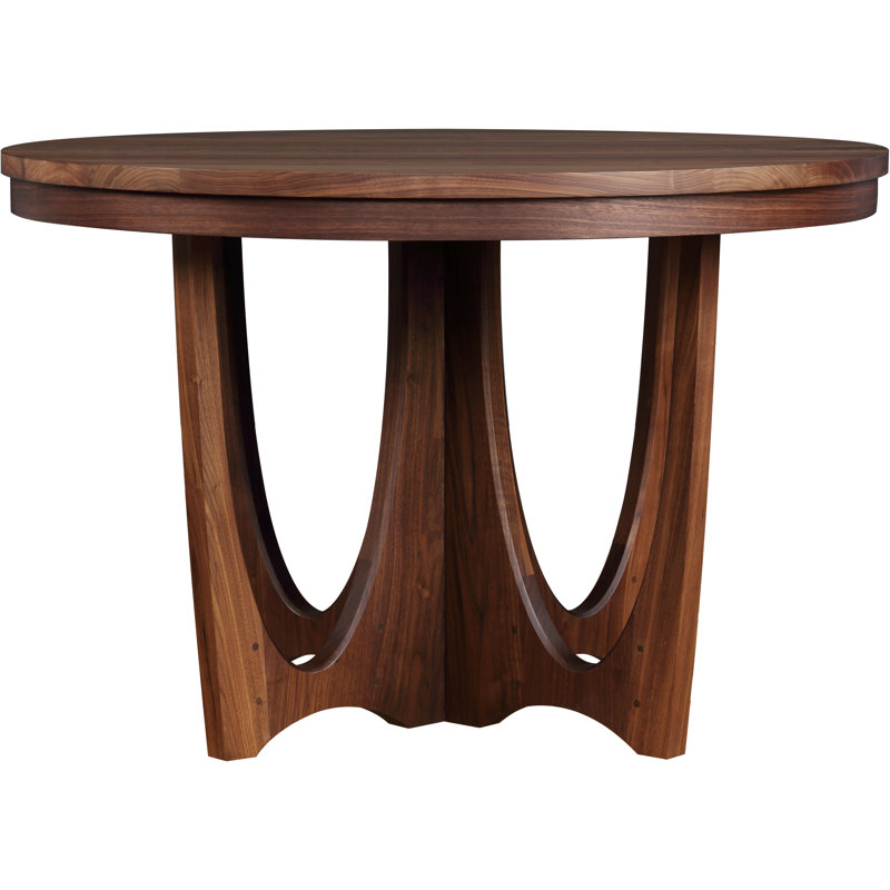 Stickley Walnut Grove Extendable Walnut Solid Wood Pedestal Dining